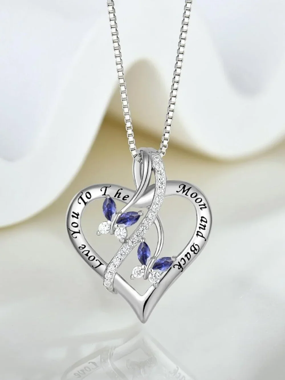 Sterling Silver Love You to The Moon and Back Necklace - Perfect Gift for Her